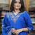 Blue silk blend embroidered salwar kameez