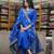 Blue silk blend embroidered salwar kameez