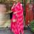 Pink silk blend embroidered salwar kameez