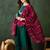 Green silk blend embroidered salwar kameez