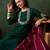 Green silk blend embroidered salwar kameez