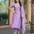 Purple cotton silk embroidered ceremonial salwar suit