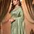 Green Color Embroidery Work Of Beads & Sequins Work Fendy Satin Silk Blend Saree