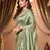 Green Color Embroidery Work Of Beads & Sequins Work Fendy Satin Silk Blend Saree
