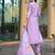 Purple cotton silk embroidered ceremonial salwar suit