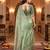Green Color Embroidery Work Of Beads & Sequins Work Fendy Satin Silk Blend Saree