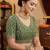 Green Color Embroidery Work Of Beads & Sequins Work Fendy Satin Silk Blend Saree