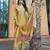 Yellow cotton silk embroidered ceremonial salwar suit