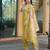 Yellow cotton silk embroidered ceremonial salwar suit