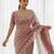 Pink Color Embroidery Work Of Beads & Sequins Work Fendy Satin Silk Blend Saree