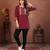 Wine rinkal cotton embroidered formal looking casual short kurta
