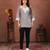 Grey rinkal cotton embroidered formal looking casual short kurta