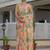 mustard chinon silk blend floral printed with mirror cut border ready to wear saree