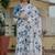off white chinon silk blend floral printed with mirror cut border ready to wear saree