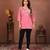 Pink rinkal cotton embroidered formal looking casual short kurta