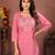 Pink rinkal cotton embroidered formal looking casual short kurta