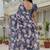 grey chinon silk blend floral printed with mirror cut border ready to wear saree