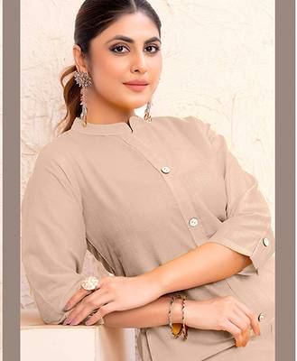 Pink magic cotton embroidered solid kurta 2