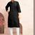 Black magic cotton embroidered solid formal girlie kurta