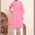 Baby pink magic cotton embroidered solid formal girlie kurta