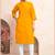 Yellow magic cotton embroidered solid formal girlie kurta