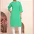 Sea green magic cotton embroidered solid formal girlie kurta