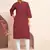 Maroon magic cotton embroidered solid formal girlie kurta