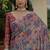 multi color chinon silk blend floral printed with mirror cut border ready to wear saree