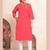 Red magic cotton embroidered solid formal girlie kurta