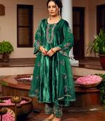 Green winters special velvel salwar kameez
