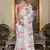 off white chinon silk blend floral printed with mirror cut border ready to wear saree