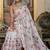 off white chinon silk blend floral printed with mirror cut border ready to wear saree