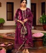 Maroon winters special velvel salwar kameez