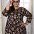 Black rayon embroidered printed plus size kurta for girls