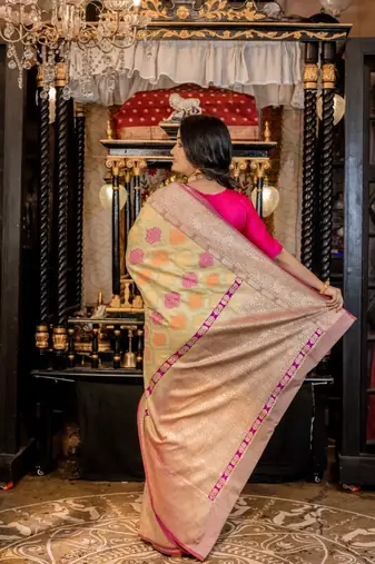 green woven matka silk blend zari woven all seasons sarees