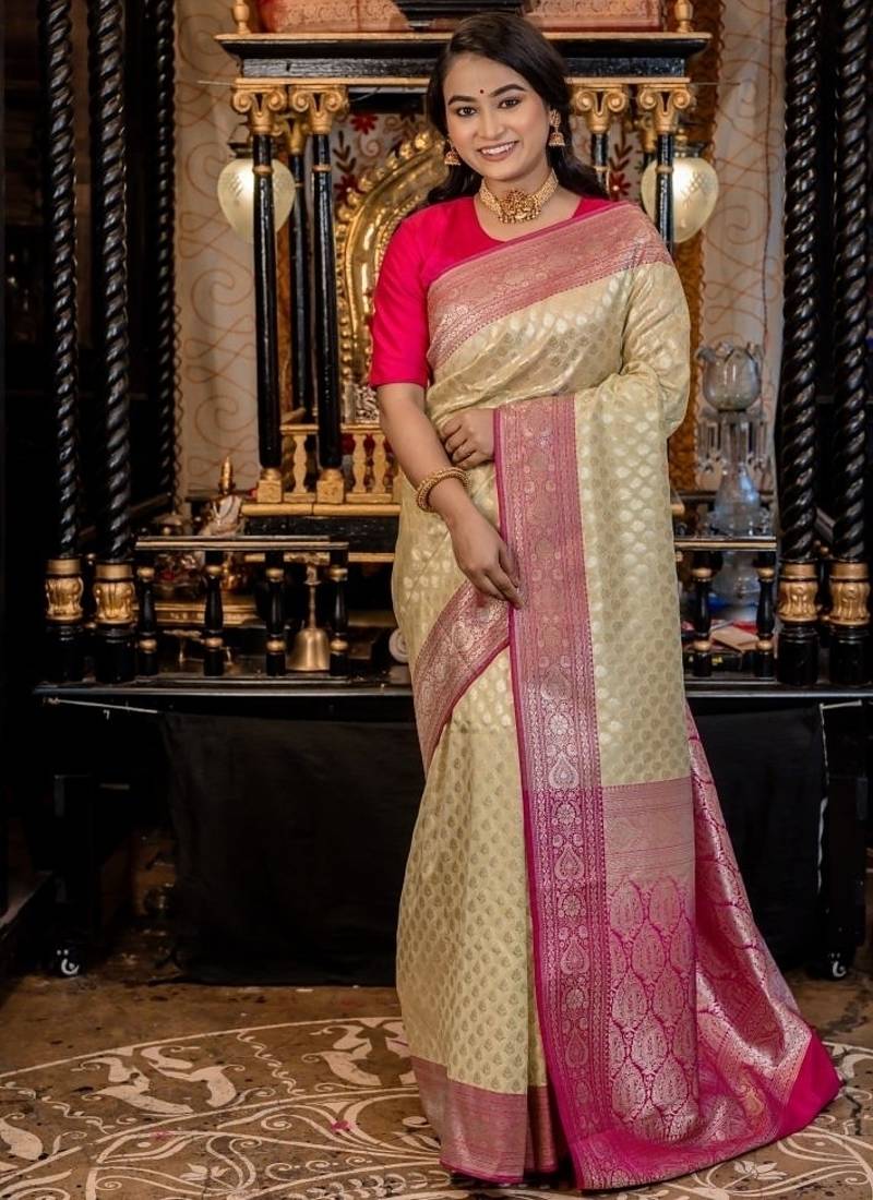 green woven silk blend blend zari woven all seasons sarees