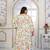 Off white rayon embroidered printed plus size kurta for girls