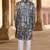 Men's bluish grey silk thread and sequence embroidery all over  kurta set