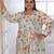 Off white rayon embroidered printed plus size kurta for girls
