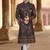 Men's black ( multi colour embroidery ) silk heavy thread and sequence embroidery embroidery all over  kurta set