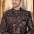 Men's black ( multi colour embroidery ) silk heavy thread and sequence embroidery embroidery all over  kurta set