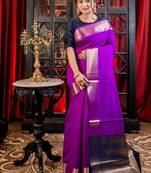 purple woven silk blend blend banarasi silk blend all seasons sarees