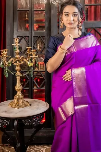 purple woven silk blend blend banarasi silk blend all seasons sarees