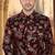 Men's maroon velvet  heavy thread and sequence embroidery embroidery all over  kurta set