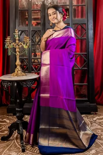 purple woven silk blend blend banarasi silk blend all seasons sarees