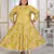 Mustard rayon embroidered printed plus size kurta for girls