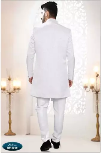 Men's cream   silk heavy thread and sequence embroidery all over  kurta set