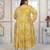 Mustard rayon embroidered printed plus size kurta for girls
