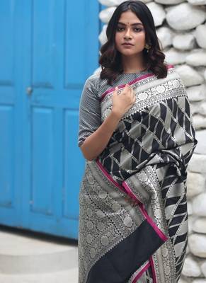 multicolor woven silk blend blend zari woven all seasons sarees 2