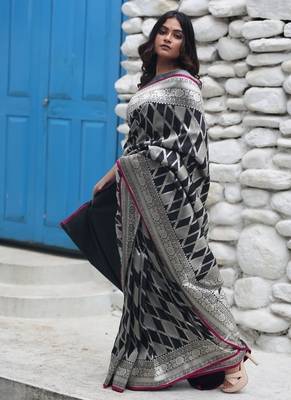 multicolor woven silk blend blend zari woven all seasons sarees 3